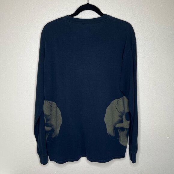 Gildan Sick Boy Motorcycle Skull Black Long Sleeve Crew Neck T Shirt Men Large - Picture 8 of 16